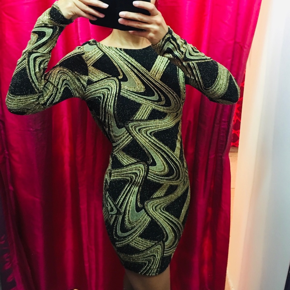 Gold & Black Dress